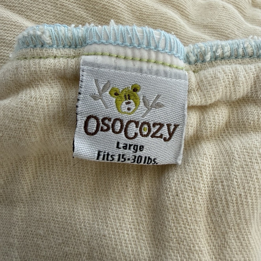 Lot of 12 OsoCozy Large Organic Cotton Cloth Diaper Prefolds 15-30lbs Pre-Owned